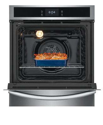 Frigidaire Gallery 24-in Single Electric Wall Oven with Air Fry True Convection and Self-cleaning (Fingerprint Resistant Stainless Steel)