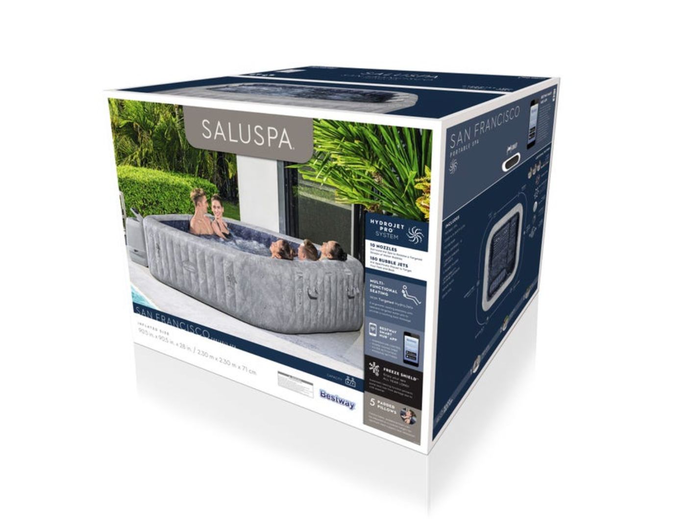 Bestway Saluspa San Francisco HydroJet Pro Inflatable Hot Tub 5-7 Person