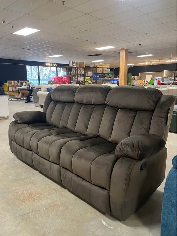 Oxier 84'' Wide Microsuede Manual Reclining Sofa, 3-Seater Recliner Couch with Skin-Friendly Upholstery