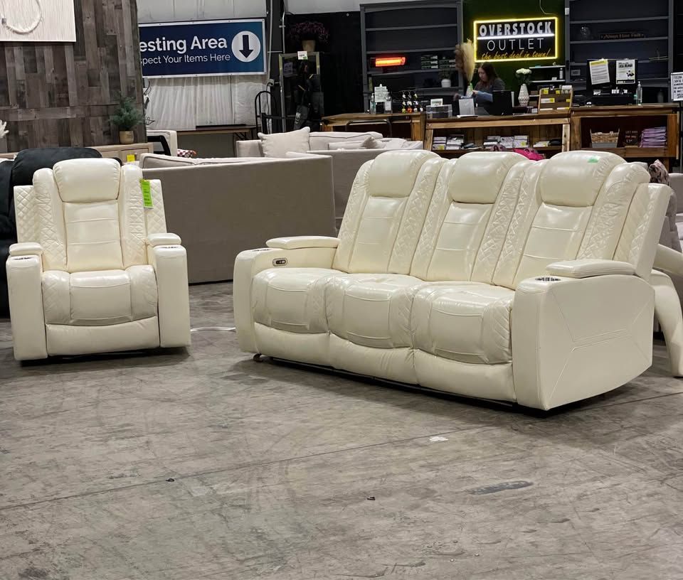 2-Piece Breathing Leather Power Recliner Sofa Set