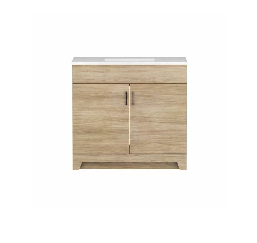Project Source Tierra 36-in Sandstone Single Sink Bathroom Vanity
