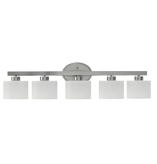 allen + roth Merington 37.5-in 5 Light Brushed Nickel Transitional Bathroom Vanity light