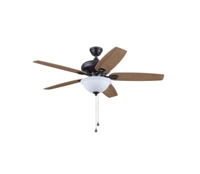 Harbor Breeze Coastal Creek 52-in Bronze with Toffee/cocoa Blades Ceiling Fan With Light 5 -Blade