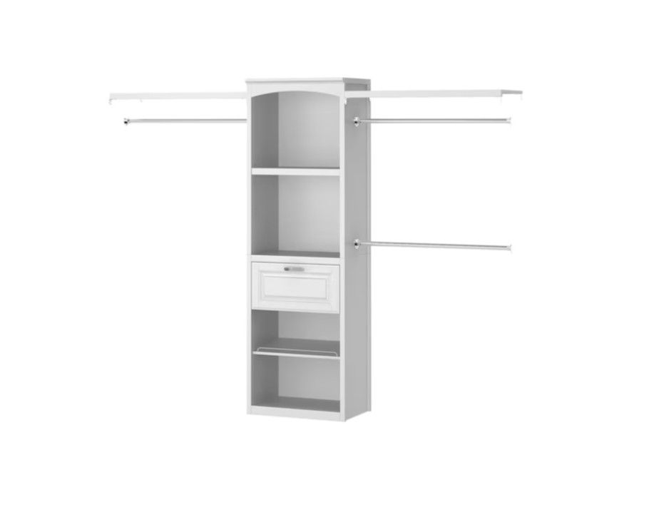 allen + roth Hartford 5-ft to 8-ft W x 6.33-ft H White Solid Shelving Wood Closet System