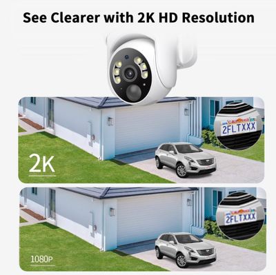 SEHMUA 2K Solar Security Cameras Wireless Outdoor 2 Pack 360° View Pan