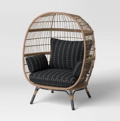 Steel Southport Rust Resistant Outdoor Patio Egg Chair Black