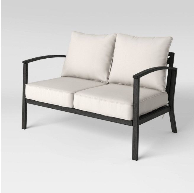 Ryegate Weathered Teak Outdoor Patio Loveseat Threshold™