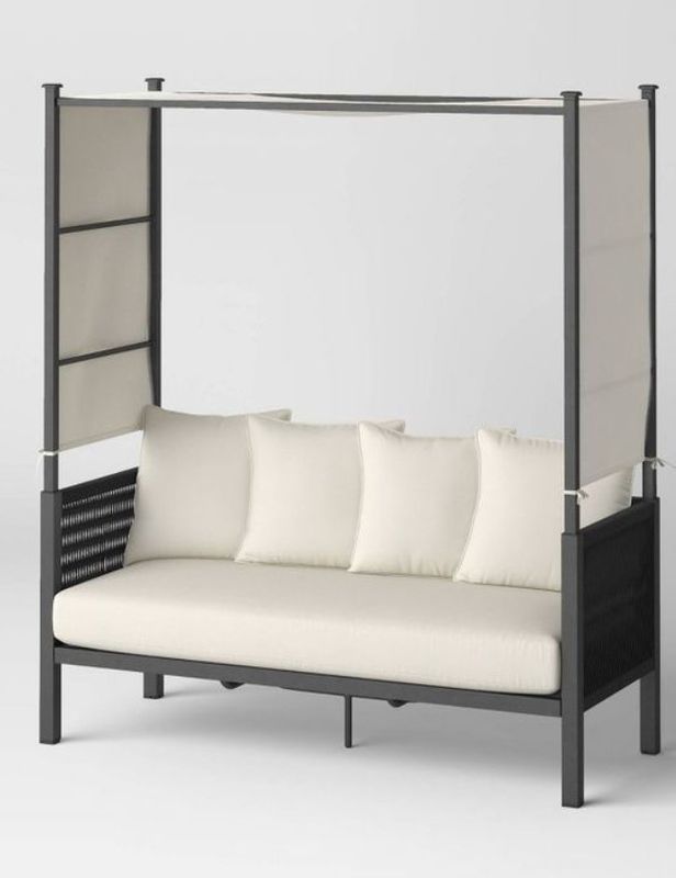 Apex 6' Patio Daybed with Canopy – Steel Frame Outdoor Lounger