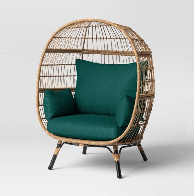 Steel Southport Rust Resistant Outdoor Patio Egg Chair Green