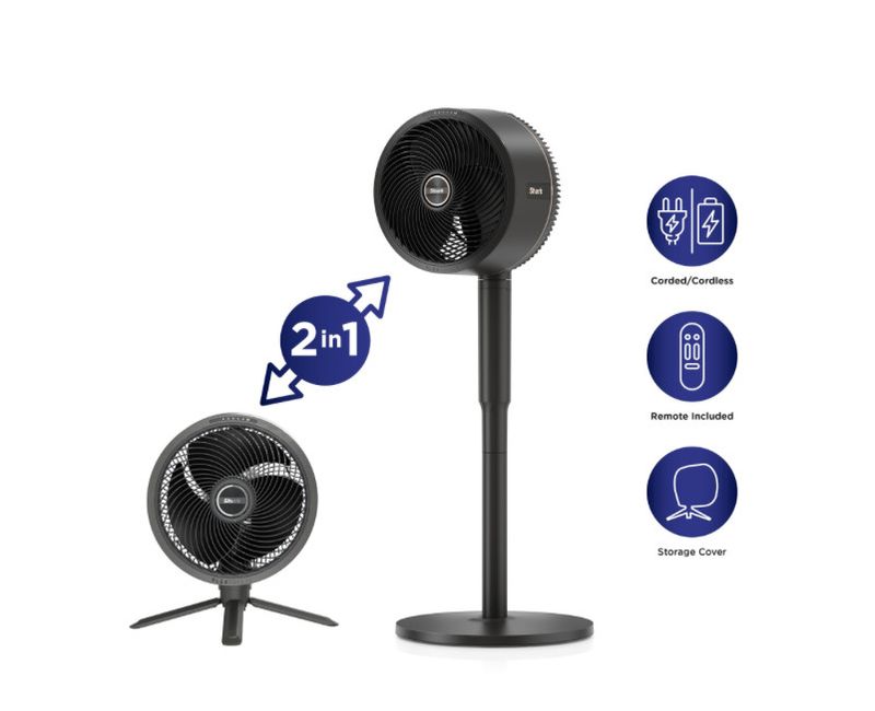 Shark FlexBreeze Outdoor and Indoor Fan Cordless and Corded Pedestal to Tabletop FA202