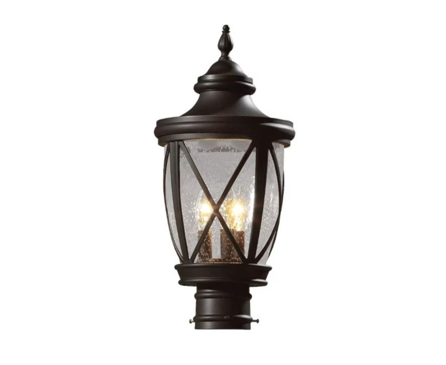 allen + roth Castine 19.5-in Rubbed Bronze Traditional Outdoor Post light