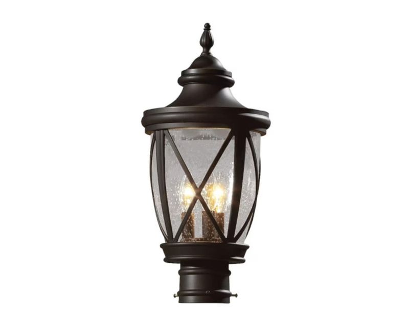 allen + roth Castine 19.5-in Rubbed Bronze Traditional Outdoor Post light