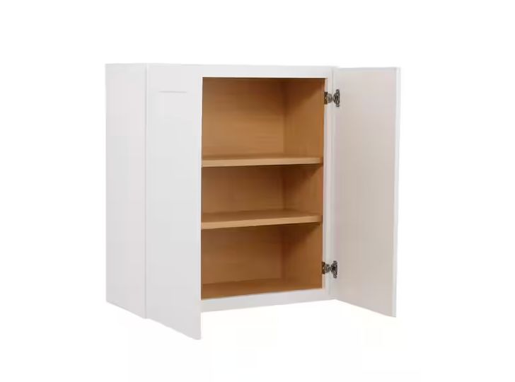 Shaker 27 in. W x 12 in. D x 30 in. H Assembled Wall Cabinet in Satin White