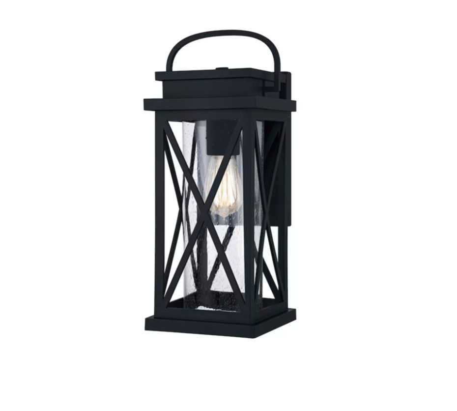 Quoizel Saint Elias 1 -Light 17.88-in H Matte Black Hardwired Outdoor Wall Light