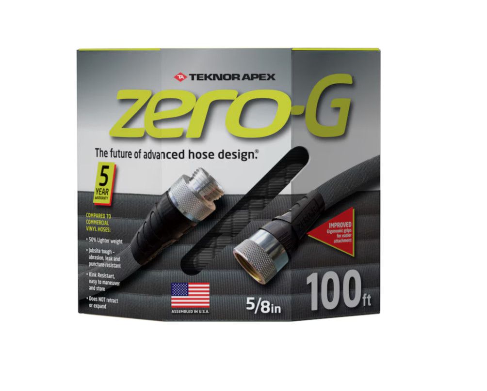 Zero-G Teknor Apex 5/8-in x 100-ft Premium -Duty Kink Free Woven Gray Hose