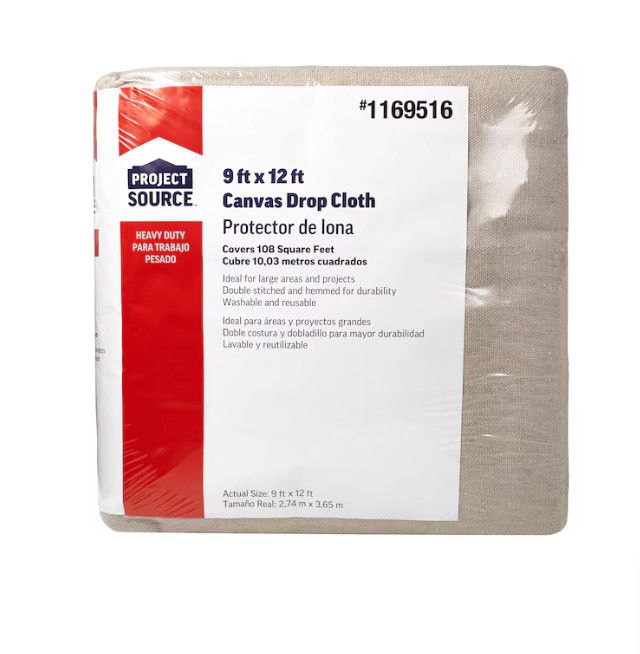 Project Source Heavy Duty Canvas 8-oz 9-ft x 12-ft Drop Cloth