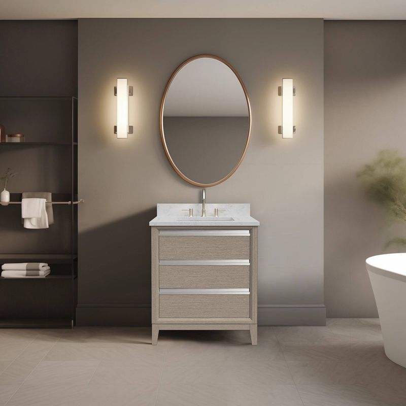 30x22x34″ Single Sink Bathroom Vanity Set with Cabinet &amp; Marble Top