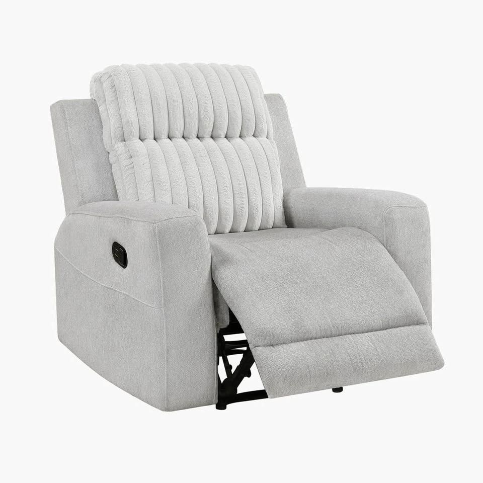 Pribbanow Modern and Contemporary Textured Microfiber Recliner