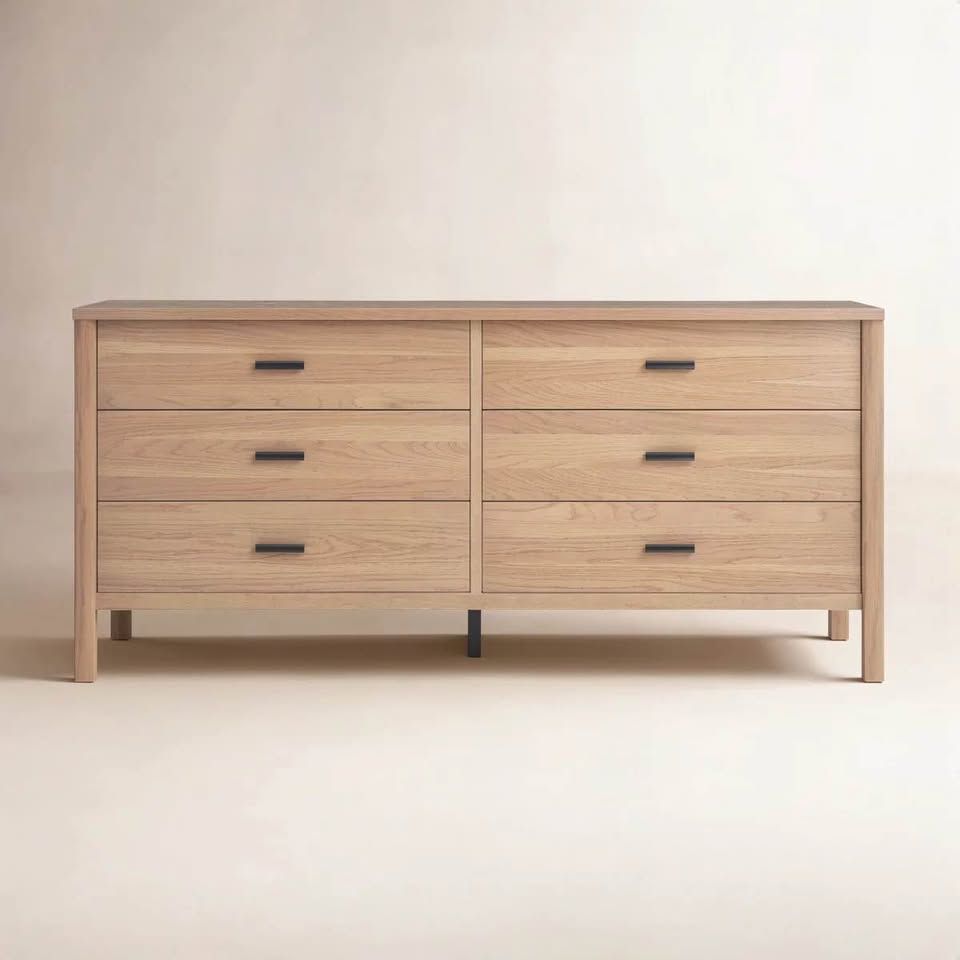 Kaplan 6-Drawer Solid and Manufactured Wood Dresser with Ball Bearing Glides