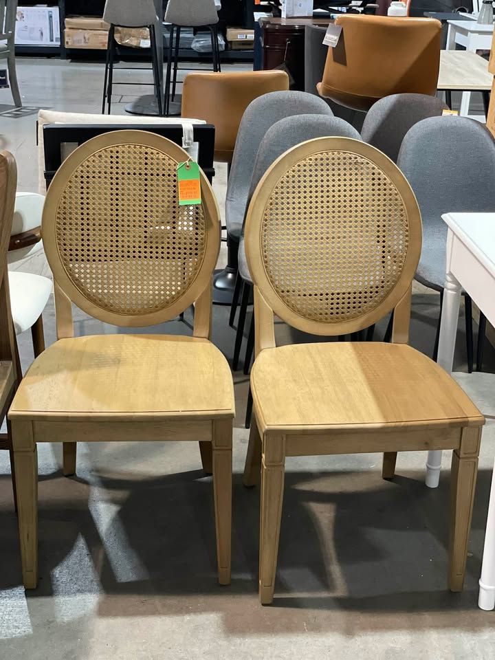 Katia 2-Piece Cane-Back Dining Chair Set - Driftwood