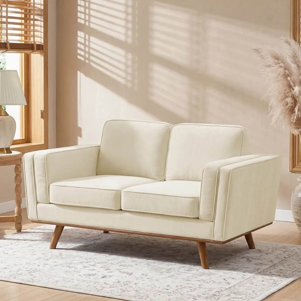 Inayat 62.2" W Minimum Installation Upholstered Loveseat with Solid Wood Legs