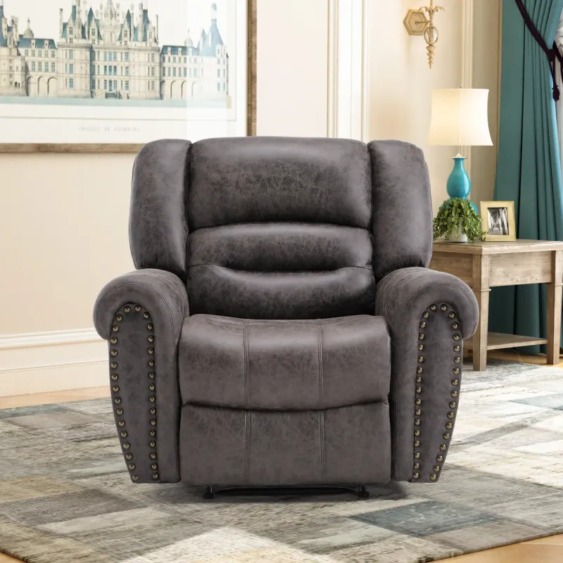39.8" Wide Classic and Oversized Breathable Faux Leather Power Recliner with USB Port