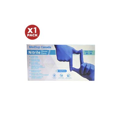 Medsup Nitrile Gloves Medium, 1- Pack
