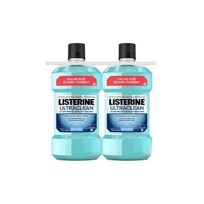 Listerine Ultraclean Anti-stain Mouthwash, 2- Pack