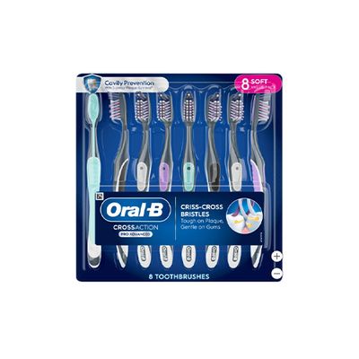 Oral-B CrossAction Advanced Soft Bristle Toothbrush, 8-pack