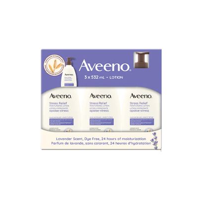 Aveeno Stress Relief Lotion, 3 x 532 mL