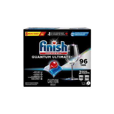 Finish Quantum Ultimate+ Dishwasher Detergent, 96 Tablets