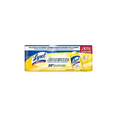Lysol Advanced Disinfecting Wipes, 5 x 110 Count