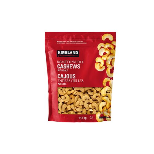 Kirkland Signature Roasted Whole Cashews with Salt, 1.13 kg