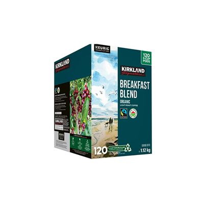 Kirkland Signature Breakfast Blend Coffee Pods, 120 Count