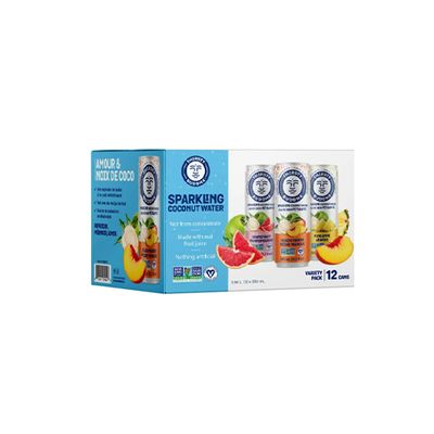 THIRSTY BUDDHA Sparkling Coconut Water Variety Pack 12 x 330 mL