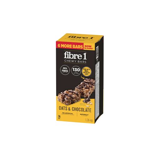 Fibre 1 Chewy Bars Oats &amp; Chocolate, 30 × 35 g