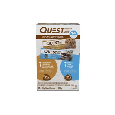 Quest Protein Bars Variety Pack, 14 × 60 g