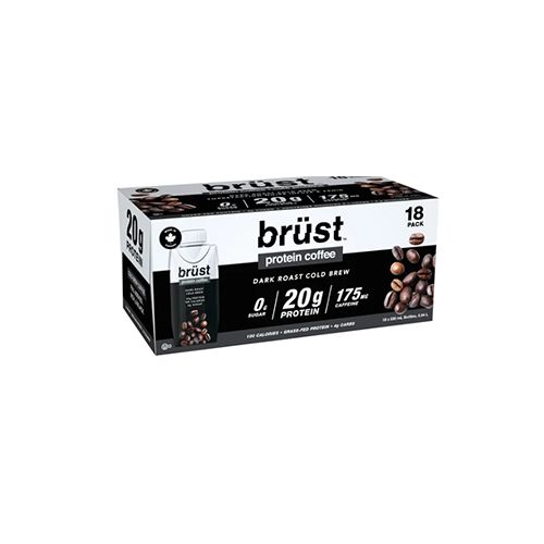 brüst Protein Coffee Dark Roast Cold Brew, 18 x 330 mL