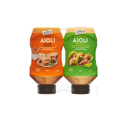 Culinary Treasures Jalapeno Lime and Chipotle Aioli, 2 x 750 mL