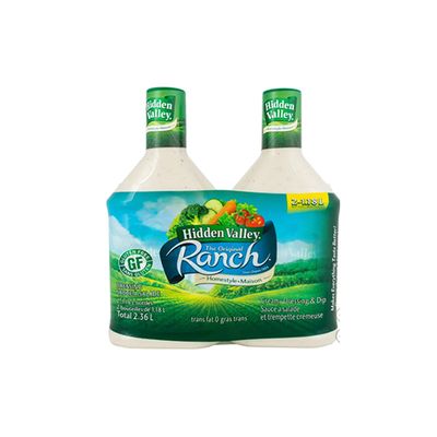 Hidden Valley Original Ranch Salad Dressing &amp; Topping, 2 × 1.18 L