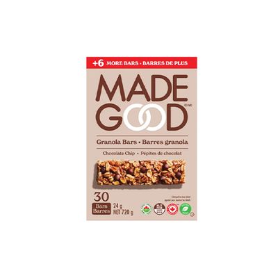 MadeGood Chocolate Chip Granola Bars, 30 × 24 g