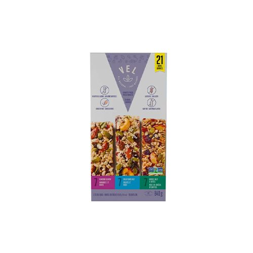 Vel Cereal Bars, Variety Pack, 21 × 40 g