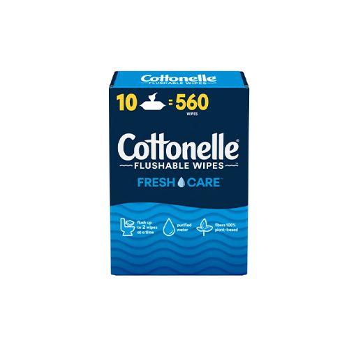 Cottonelle Flushable Wipes, 10 x 56 Wipes