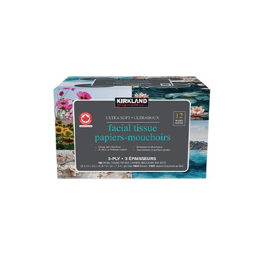 Kirkland Signature Ultra Soft Facial Tissues, 12-pack