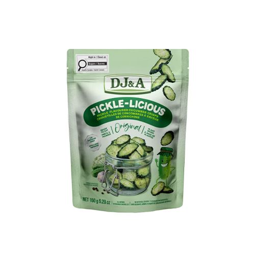 DJ&amp;A Pickle-Licious Crispy Pickled Flavoured Cucumber Crisps, 200 g