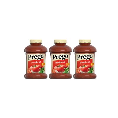 Prego Pasta Sauce, Traditional , 3 x 45 oz