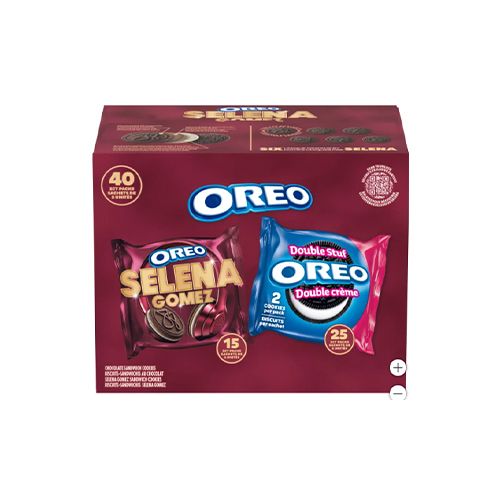 Oreo Selena Gomez and Double Stuf Sandwich Cookies, 40 × 29 g