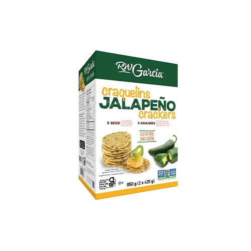 RW Garcia 3 Seed Jalapeño Crackers, 2 × 425 g