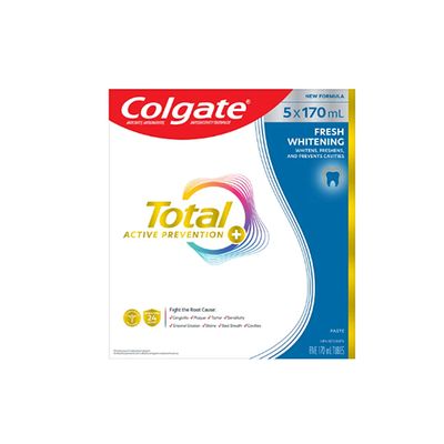 Colgate Active Prevention Plus Fresh Whitening Toothpaste, 5 X 170 mL