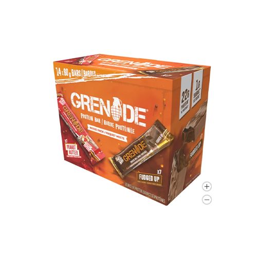 Grenade Peanut Nutter and Fudged Up Flavoured Protein Bars, 14 × 60 g